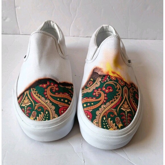Vans Other - VANS Classic Slip On Big Reveal Shoes Unisex Men’s 7.5 Women’s 9 White Sneakers